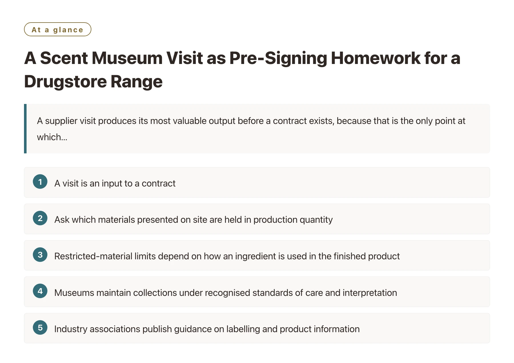 A Scent Museum Visit as Pre-Signing Homework for a Drugstore Range——全文要点速览